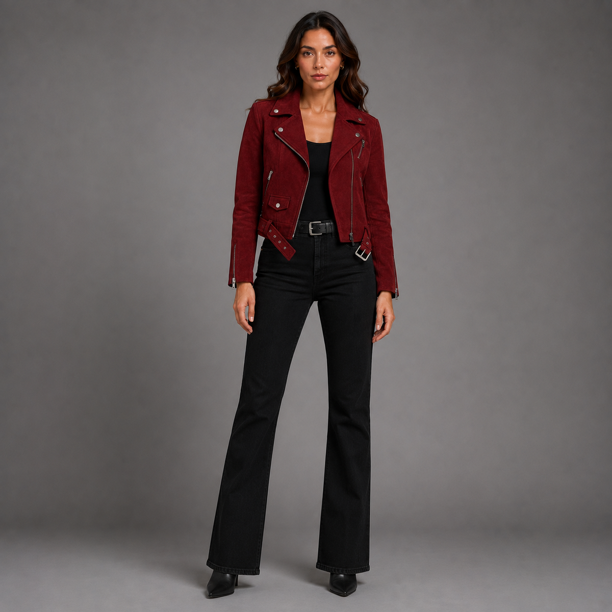 Modern Precision Faux-Suede Moto Jacket