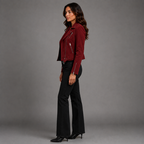 Modern Precision Faux-Suede Moto Jacket