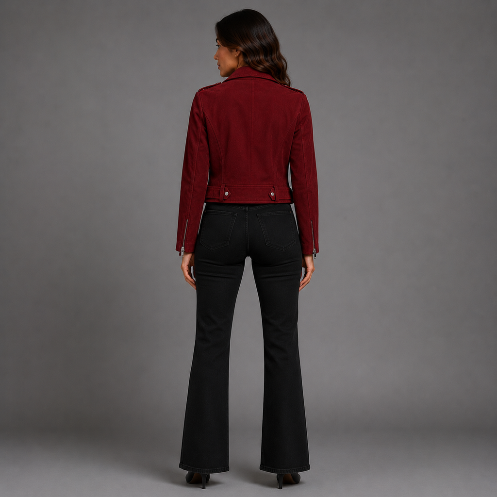 Modern Precision Faux-Suede Moto Jacket