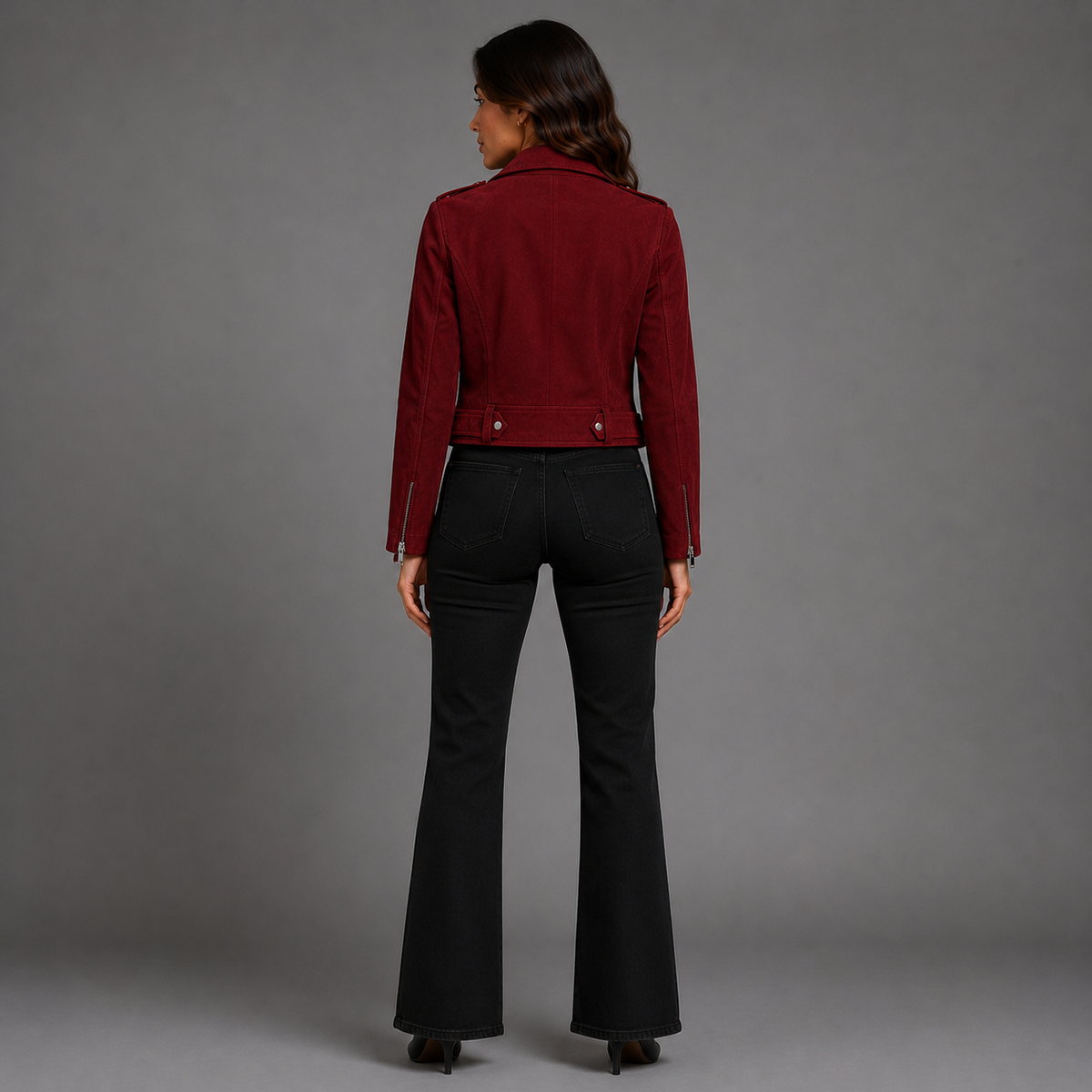 Modern Precision Faux-Suede Moto Jacket