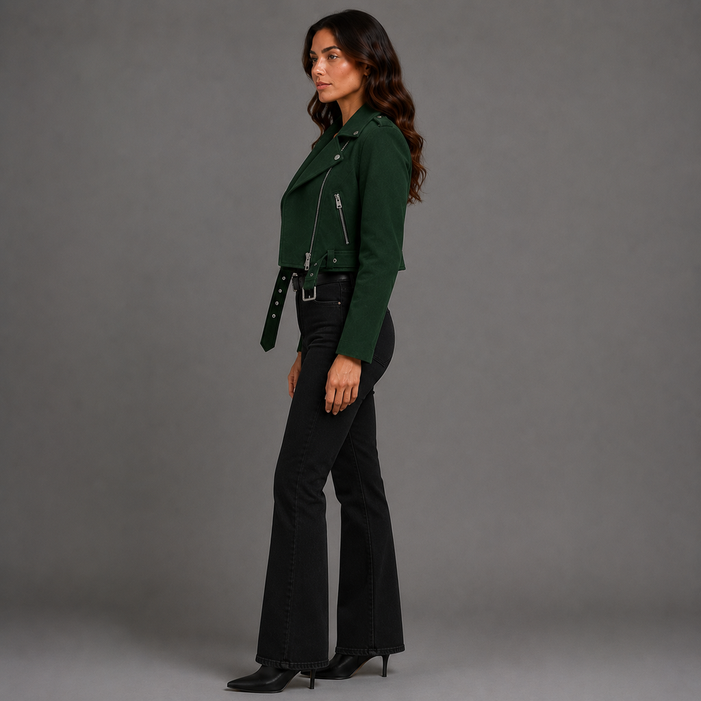 Modern Cropped Biker Jacket