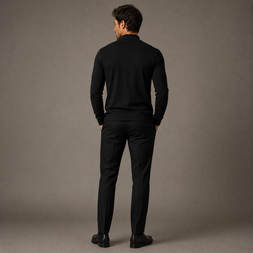 Modern Textured Mock-Neck Long Sleeve