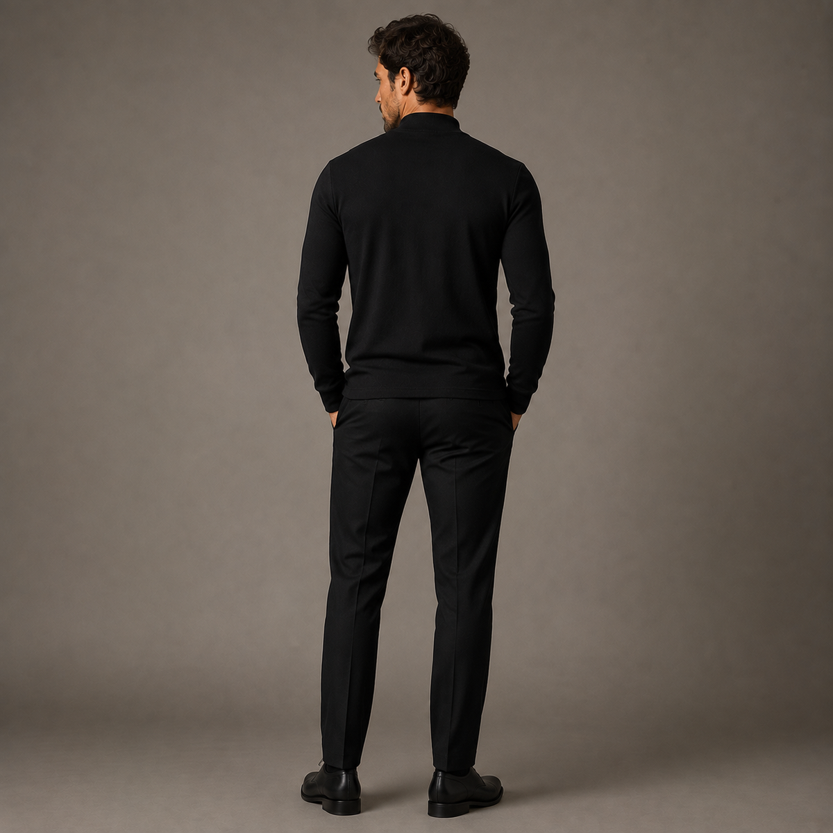 Modern Textured Mock-Neck Long Sleeve