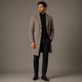 Modern Tailored Textured Overcoat