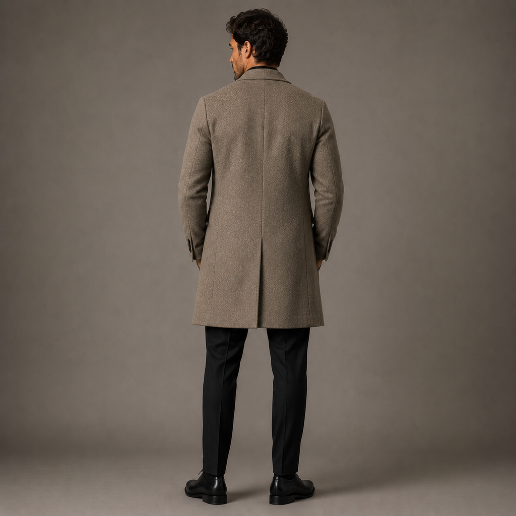 Modern Tailored Textured Overcoat