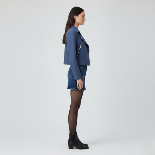 Modern Cropped Biker Jacket 13