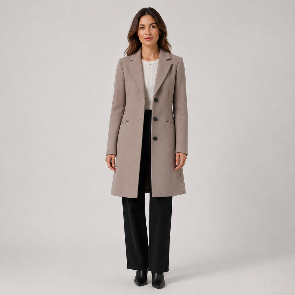 Women’s Sleek Mid-Length Tailored Coat