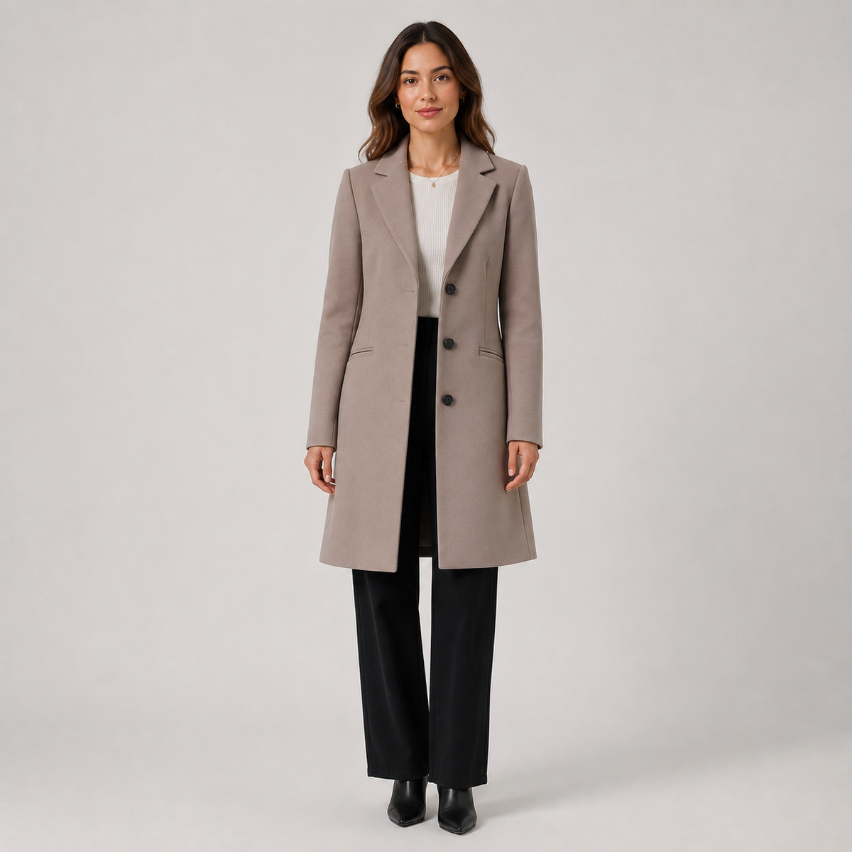 Women’s Sleek Mid-Length Tailored Coat