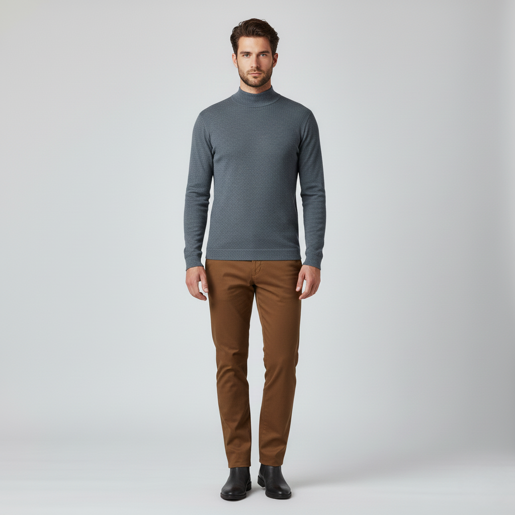 Modern Textured Mock-Neck Long Sleeve 16