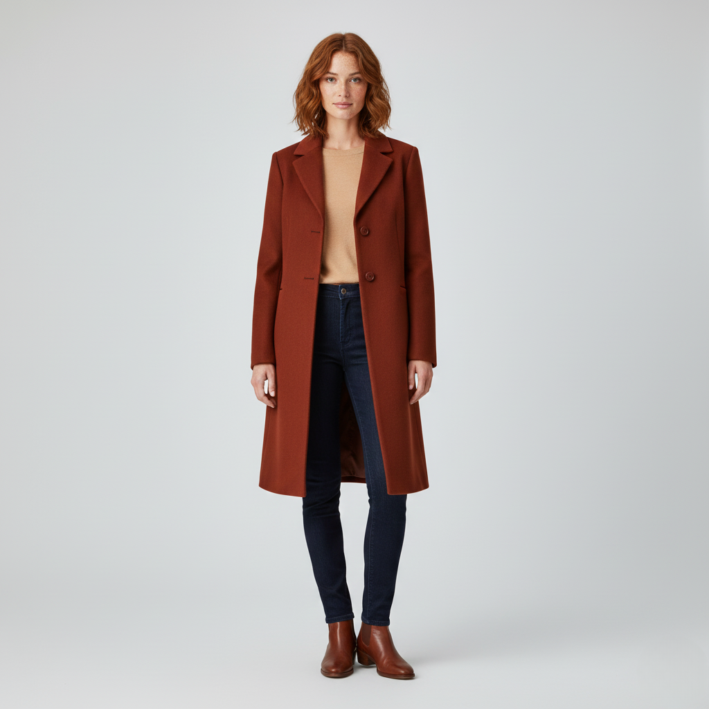 Women’s Sleek Mid-Length Tailored Coat 3