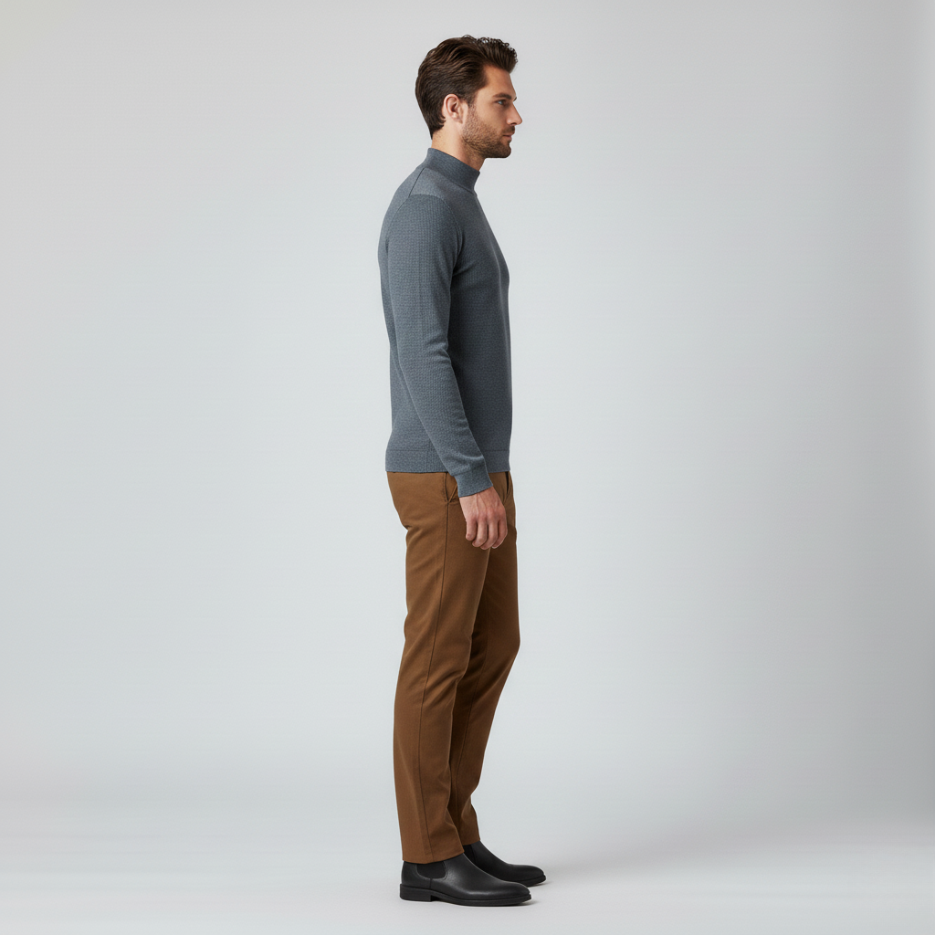 Modern Textured Mock-Neck Long Sleeve 16