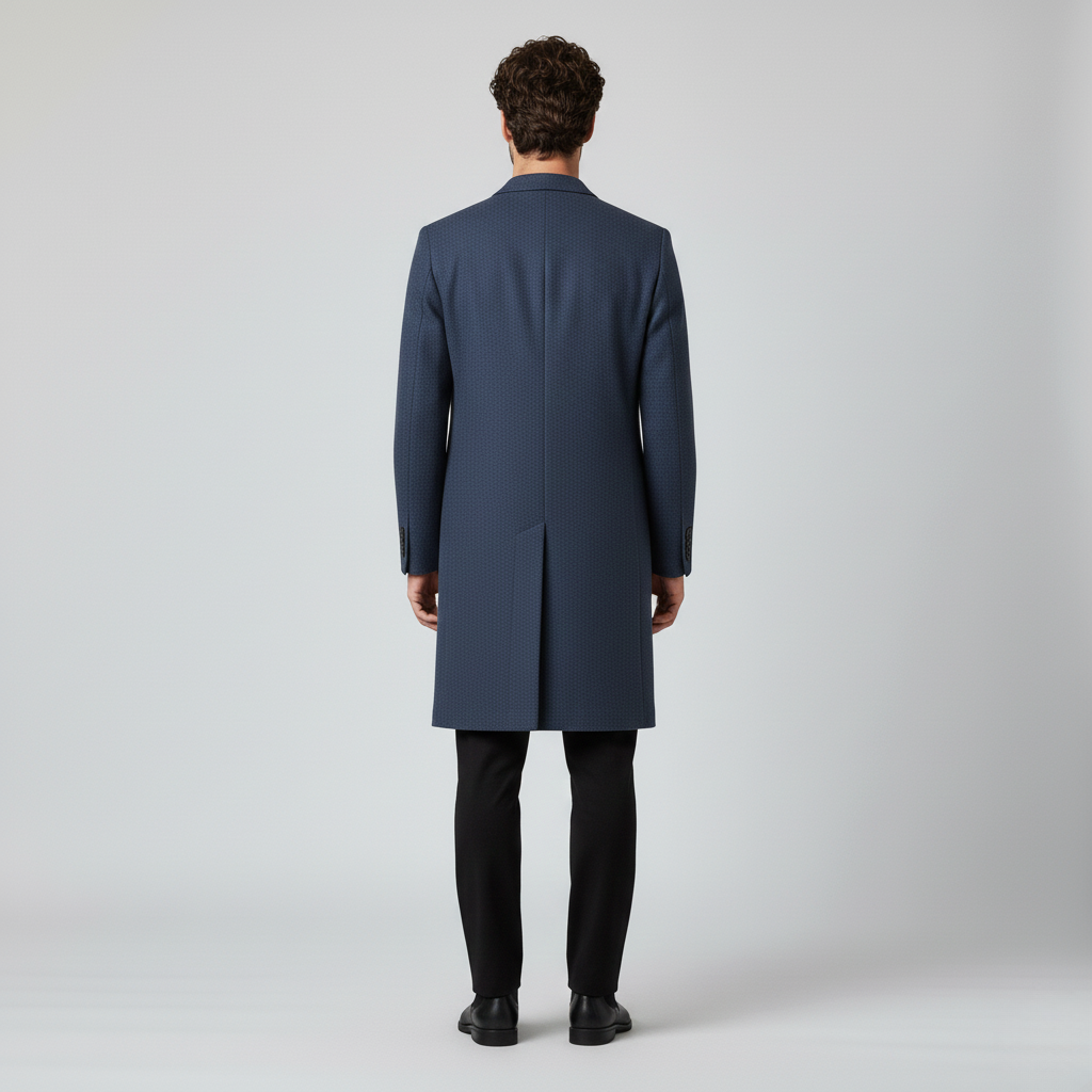 Modern Tailored Textured Overcoat 17