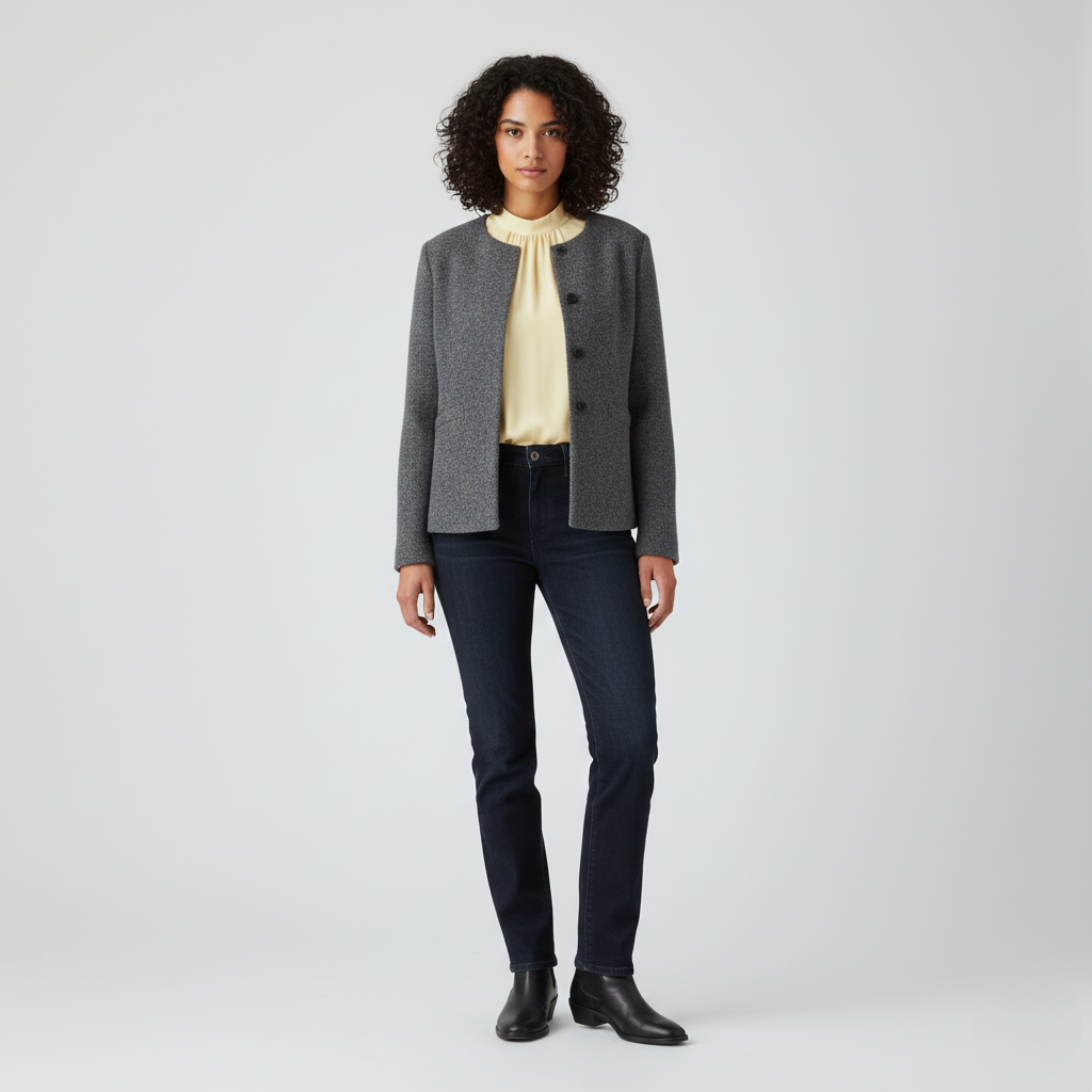 Women’s Sleek Collarless Tailored Jacket 5