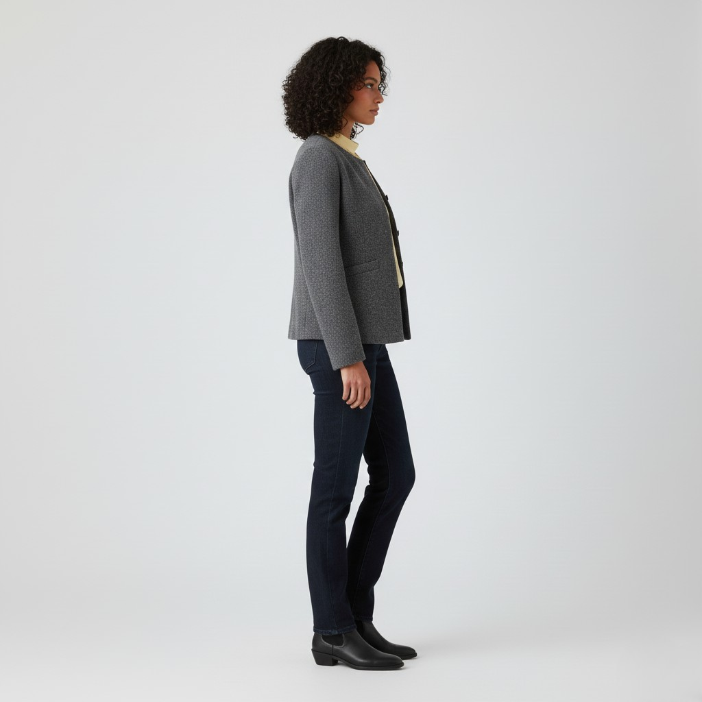 Women’s Sleek Collarless Tailored Jacket 5