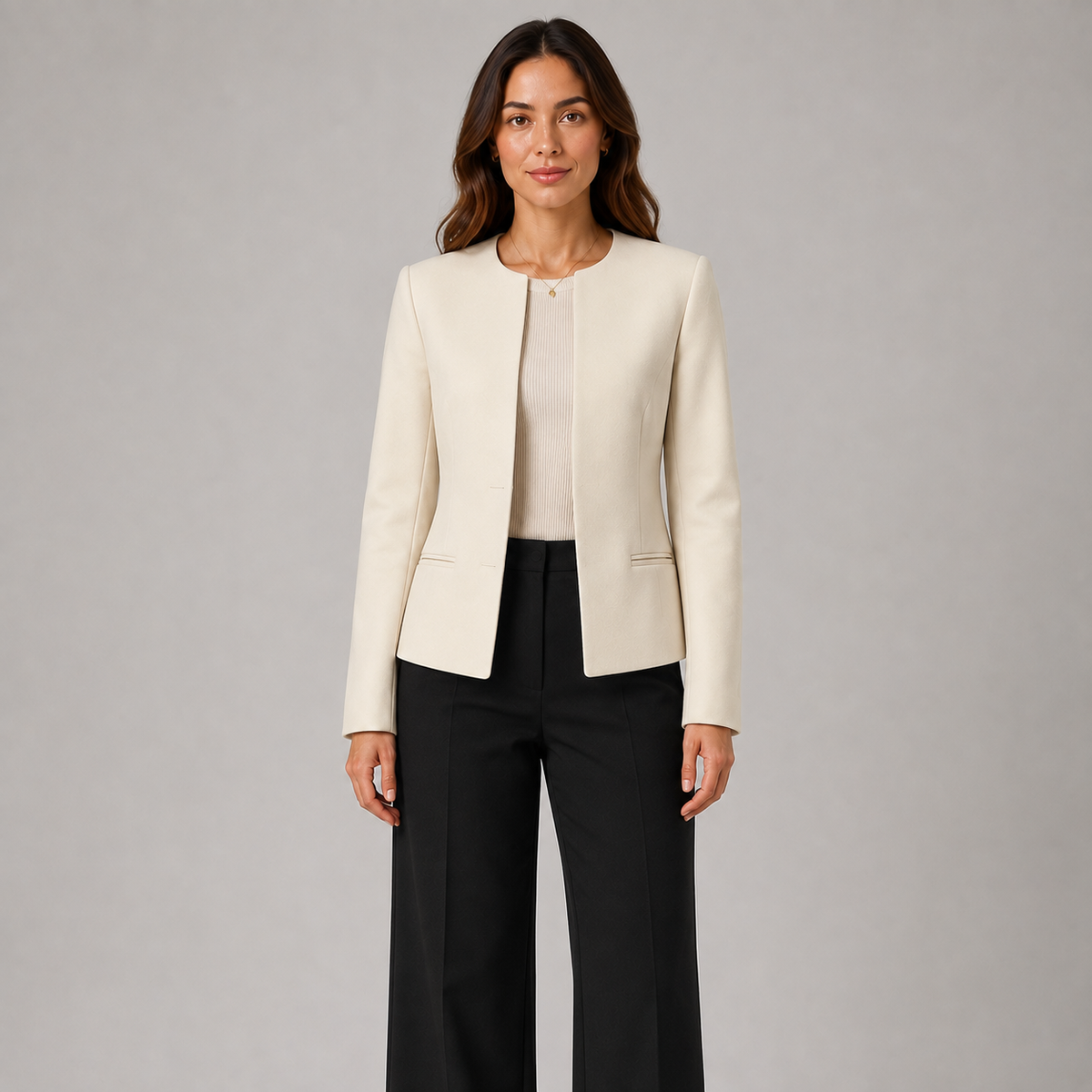 Women’s Sleek Collarless Tailored Jacket